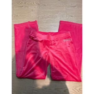 NWT Juicy Couture‎ Hot Pink Velour Rhinestone Logo Track Pants Womens Medium